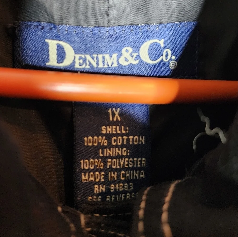 Denim&Co Black Denim Longline Button Jacket Women's Size 1X - Picture 4 of 16